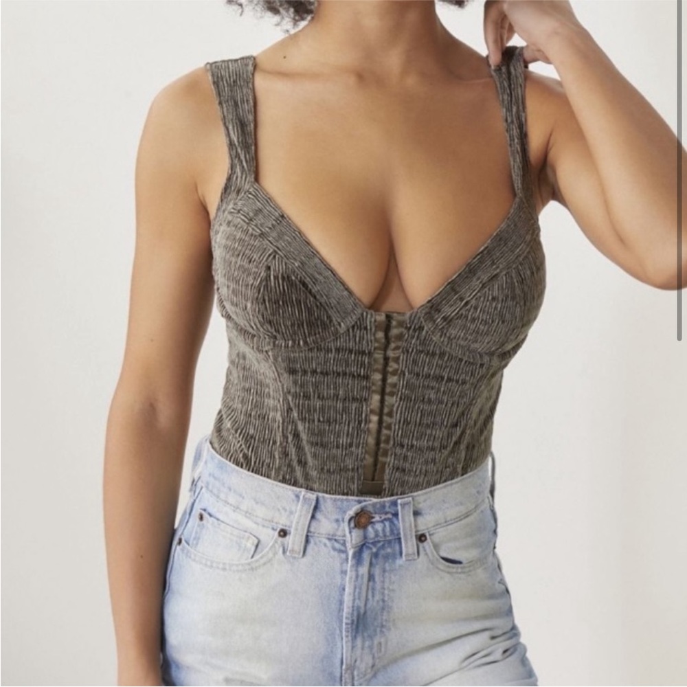 NWOT urban outfitters Out From Under Luna Velvet Bodysuit